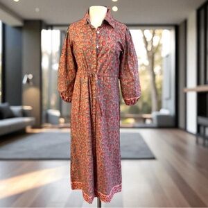 VICTORIA DUNN LIBERTY FLORAL COTTON MAXI DRESS